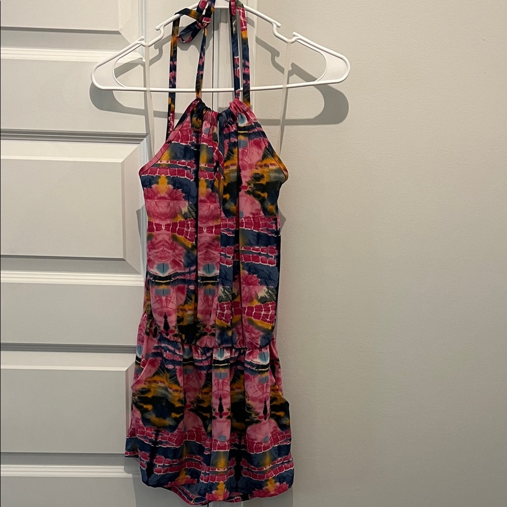 Colorful Tie-Dye Halter Dress
